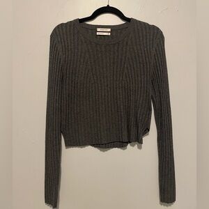 Aritzia Babaton Gray Wool Cropped Sweater